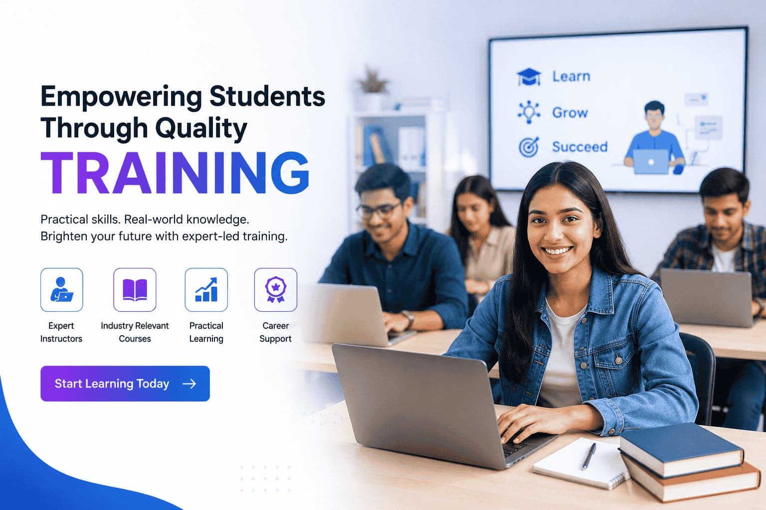 Students learning together in a live, hands-on training session